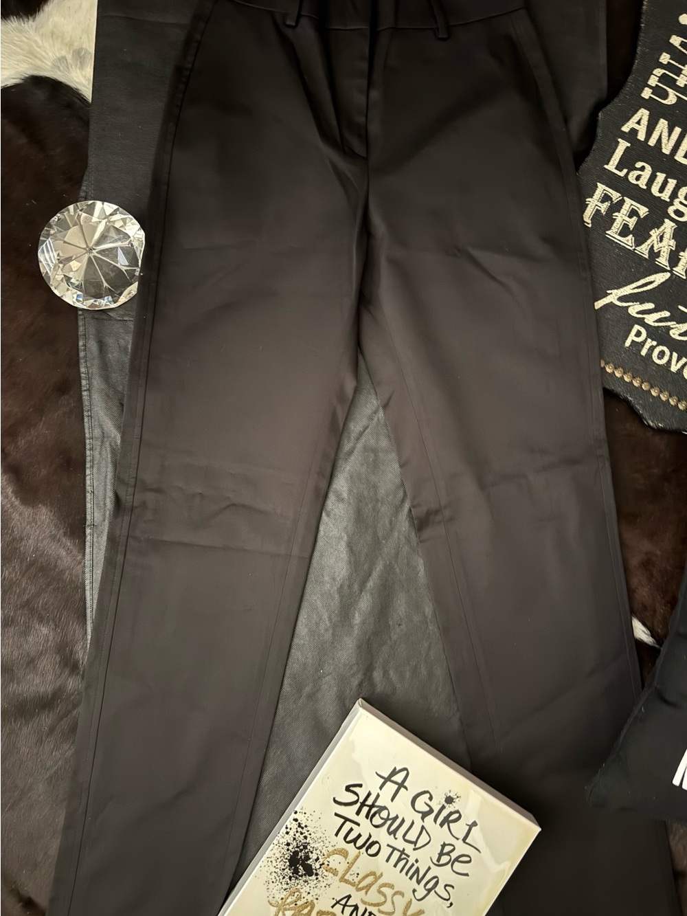 Louis Vuitton Black Straight-Leg Women's Trousers